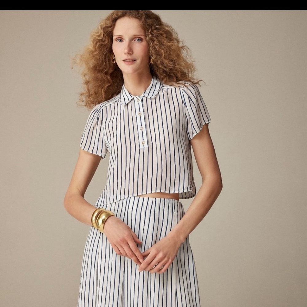 J crew sheer pop over top